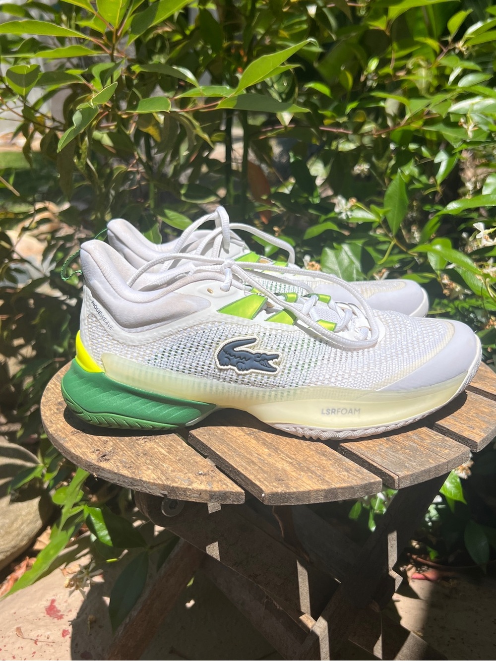 Lacoste AGLT23 White & Green Athletic Tennis Shoes